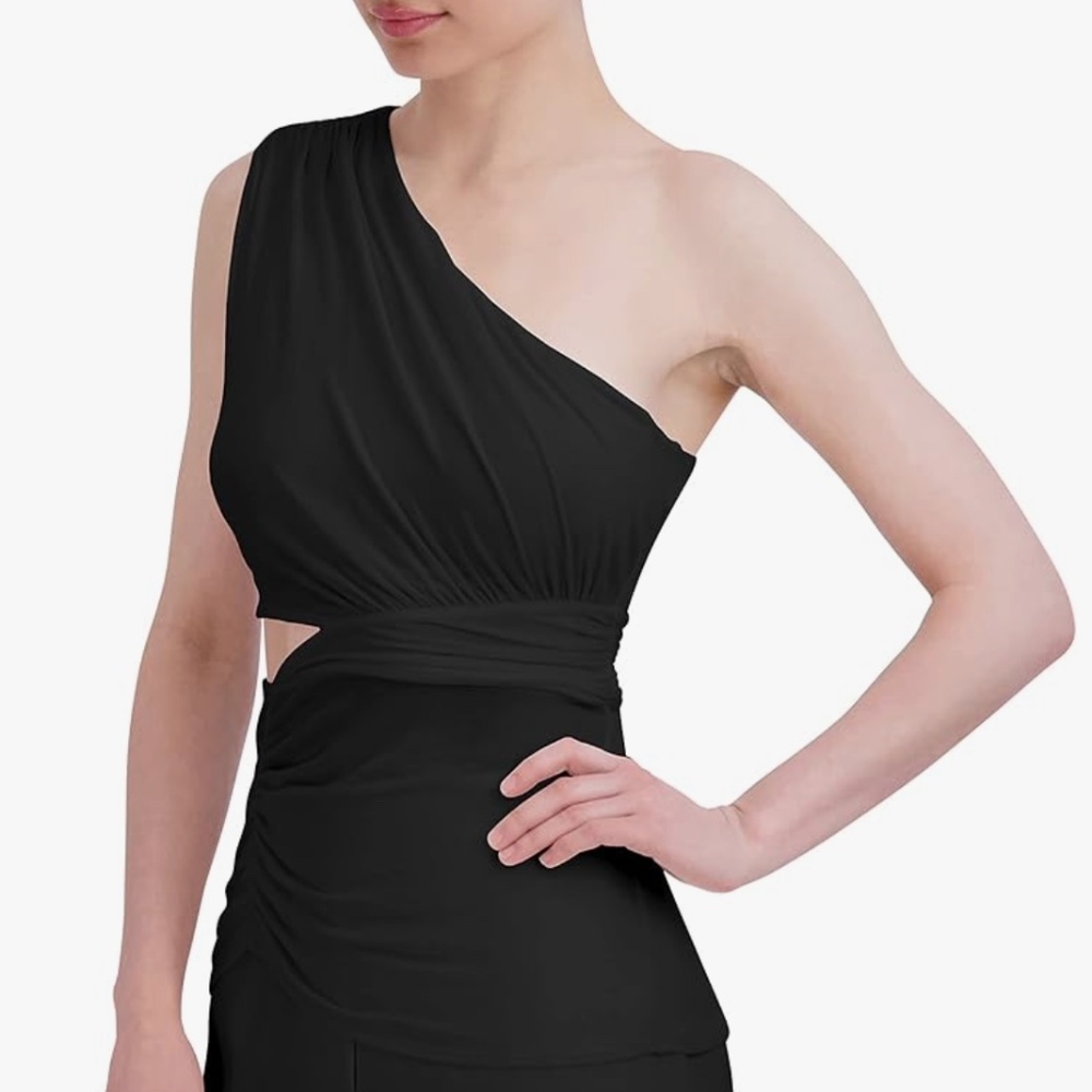 BCBGMAXAZRIA Women's One Shoulder Neck Pullover Cutout Jersey Top SMALL NWT - Picture 6 of 8